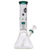 LA Pipes 11” Color Accented Showerhead Perc Beaker Bong by LA Pipes | Mission Dispensary