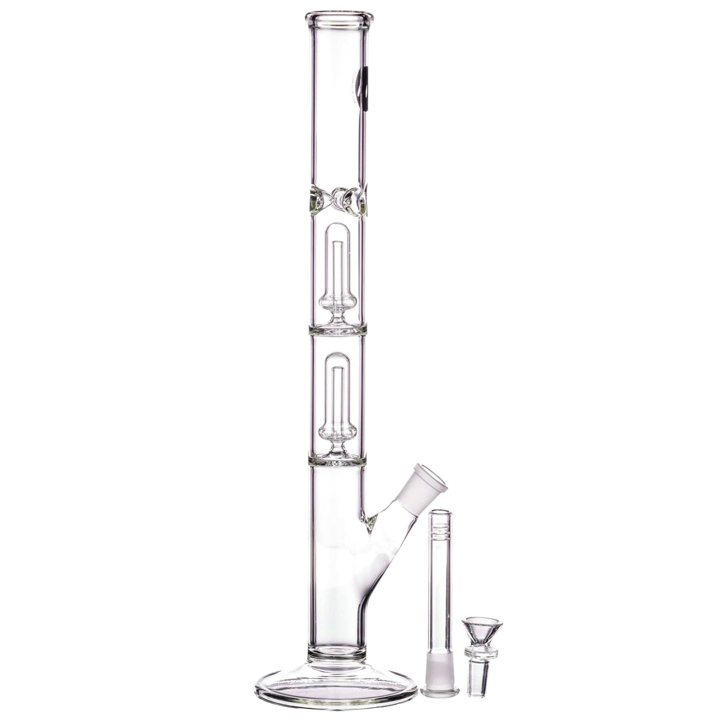 LA Pipes 14” Double Showerhead Perc Straight Tube Bong by LA Pipes | Mission Dispensary