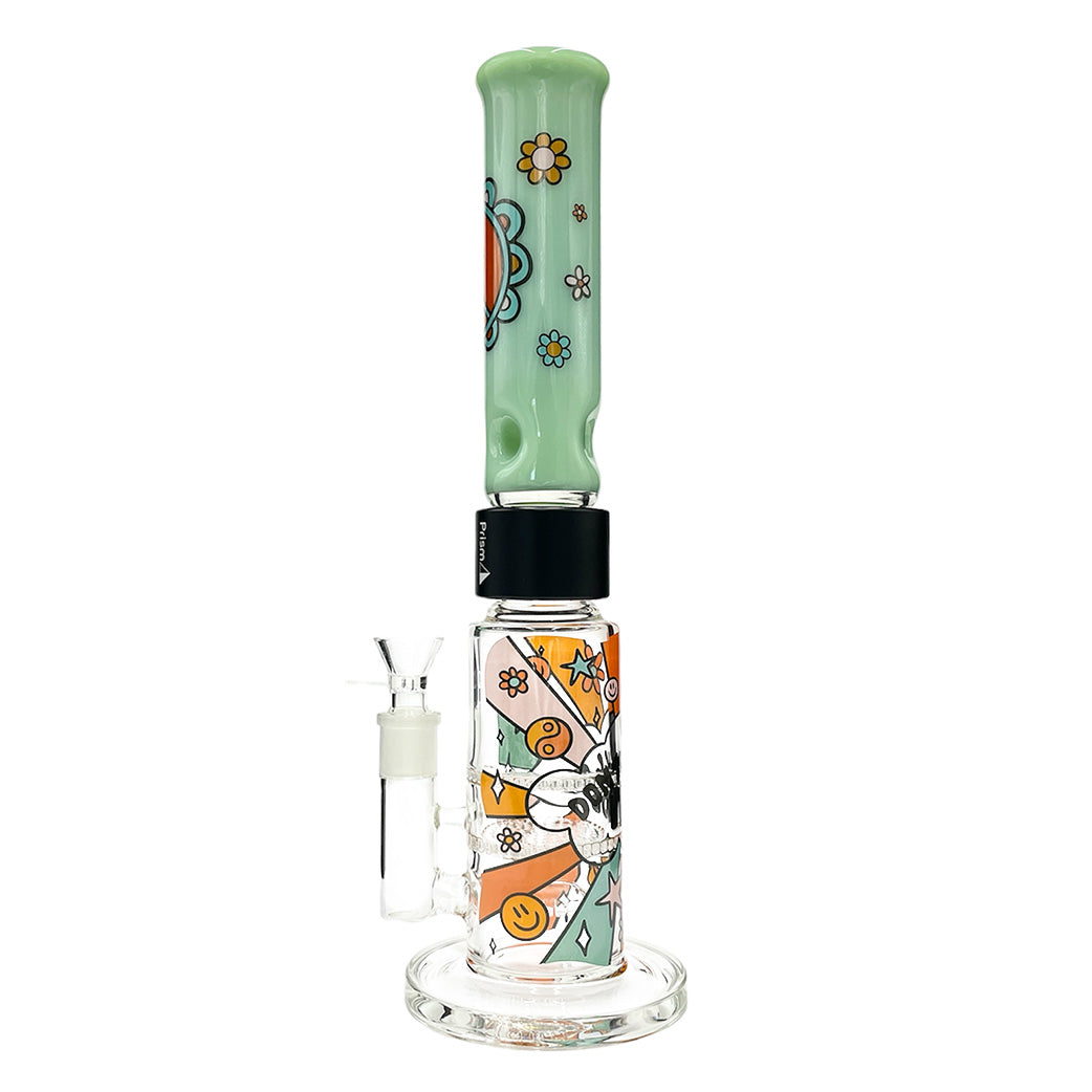 Prism Pipes 15” Flower Power Honeycomb Perc Straight Tube Bong by Prism Pipes | Mission Dispensary