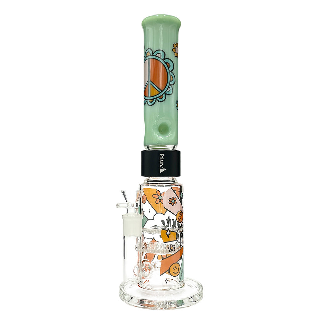 Prism Pipes 15” Flower Power Honeycomb Perc Straight Tube Bong by Prism Pipes | Mission Dispensary