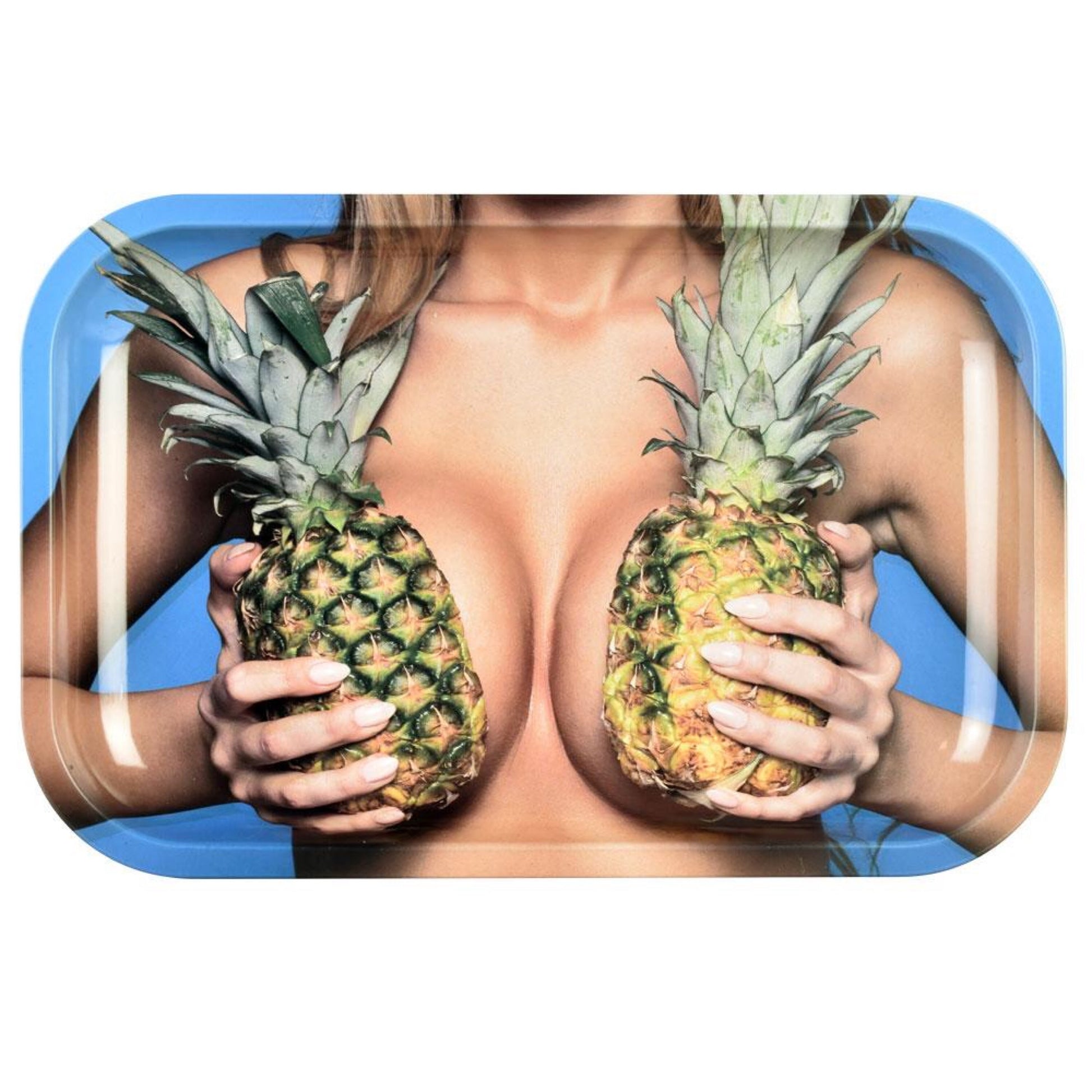 Pulsar “Large Pineapples” Metal Rolling Tray (11” x 7”) by Pulsar | Mission Dispensary