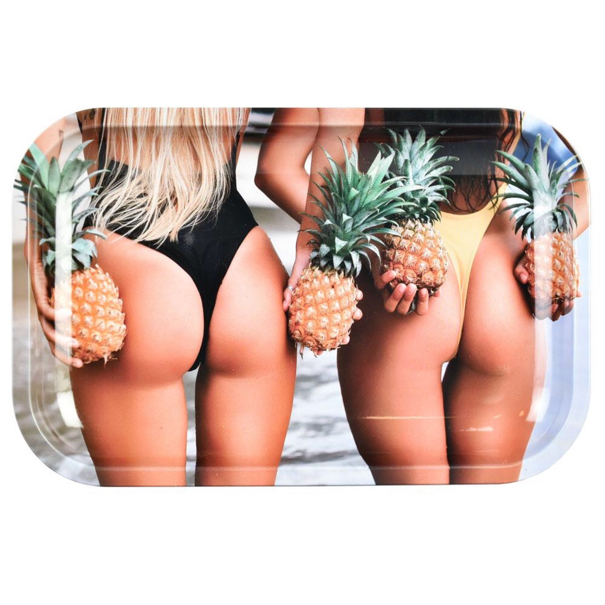 Pulsar “Pineapple Bums” Metal Rolling Tray (11” x 7”) by Pulsar | Mission Dispensary