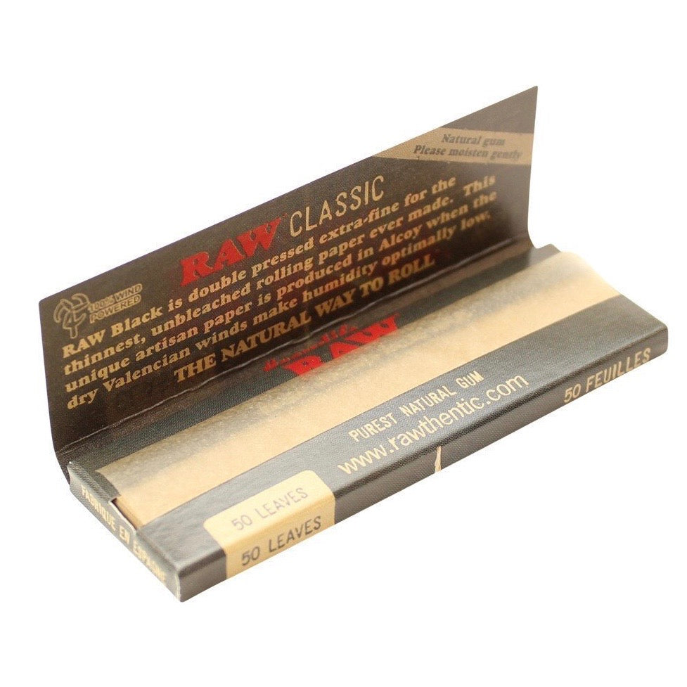 Raw® Classic Black 1.25” Rolling Papers by RAW Rolling Papers | Mission Dispensary