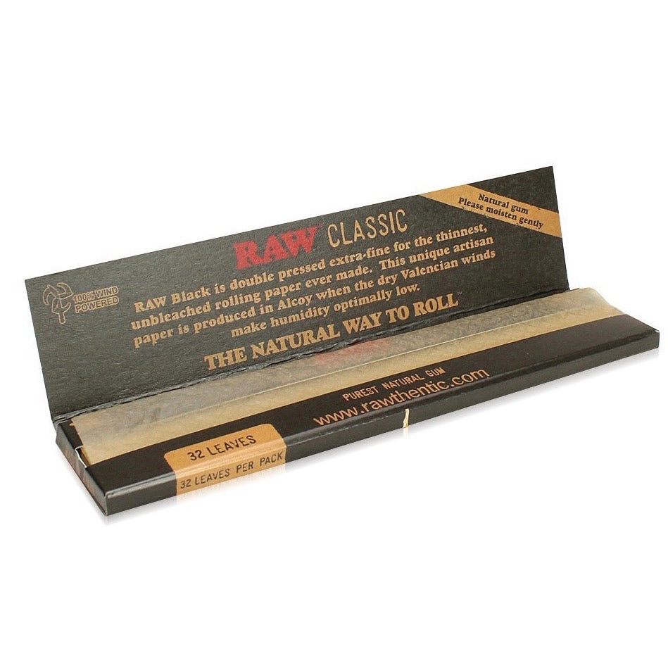 Raw® Classic Black King Slim Rolling Papers by RAW Rolling Papers | Mission Dispensary