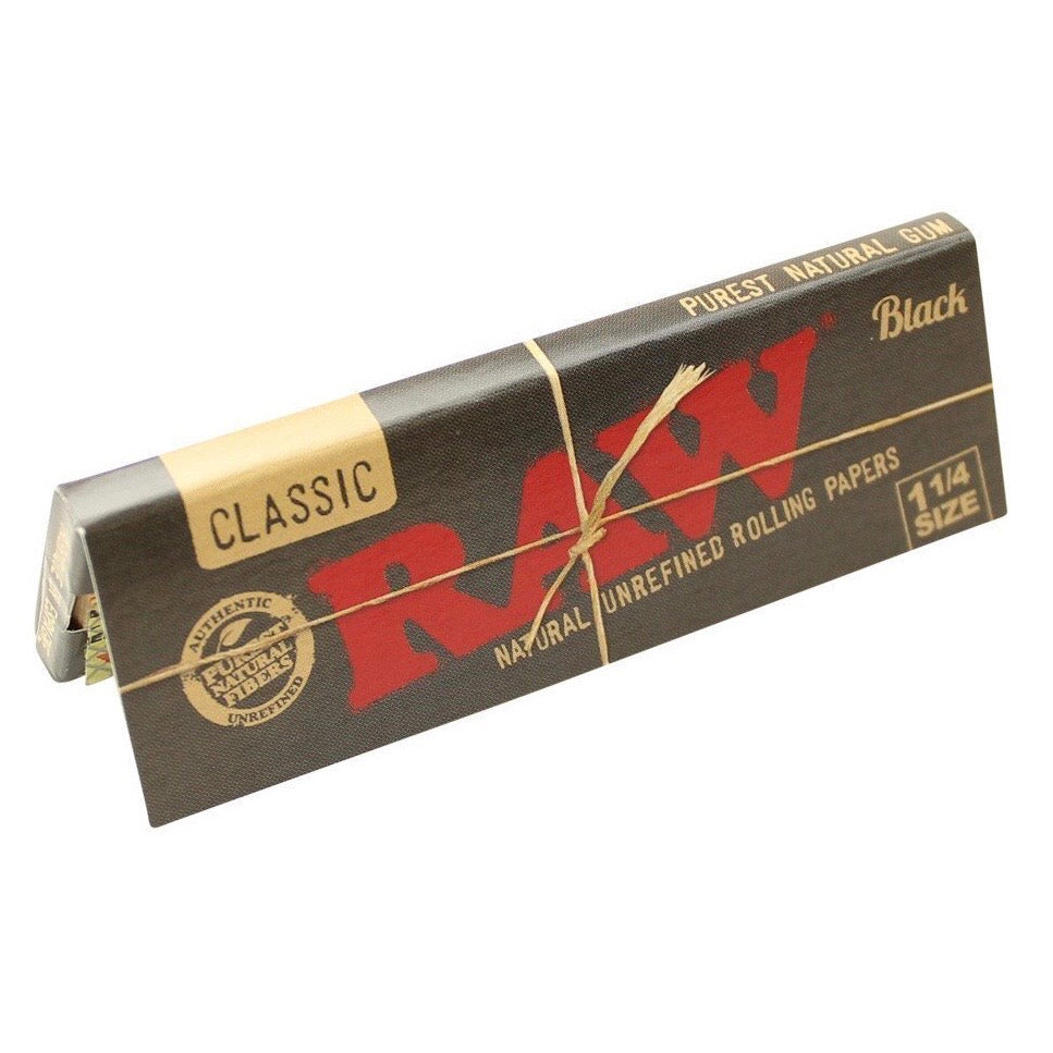 Raw® Classic Black 1.25” Rolling Papers by RAW Rolling Papers | Mission Dispensary