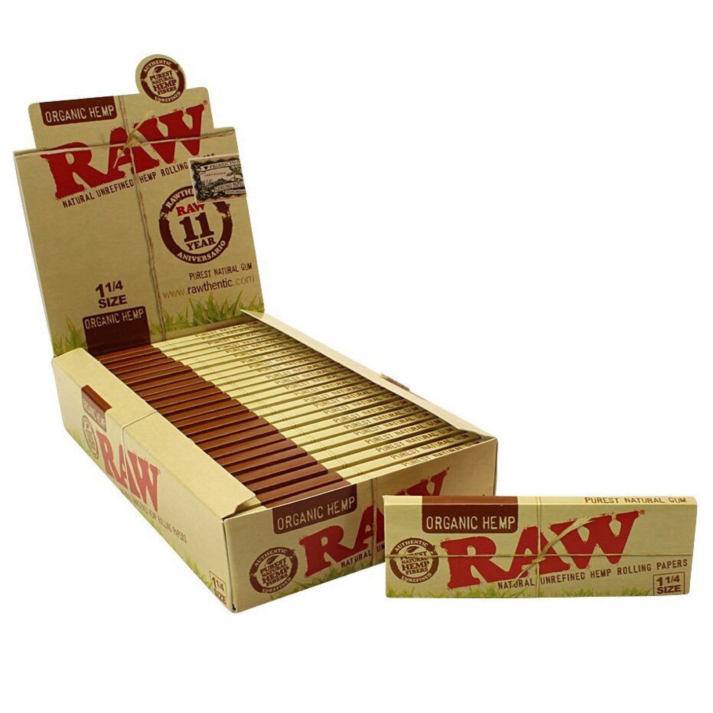 Raw® Organic Hemp 1.25” Rolling Papers by RAW Rolling Papers | Mission Dispensary