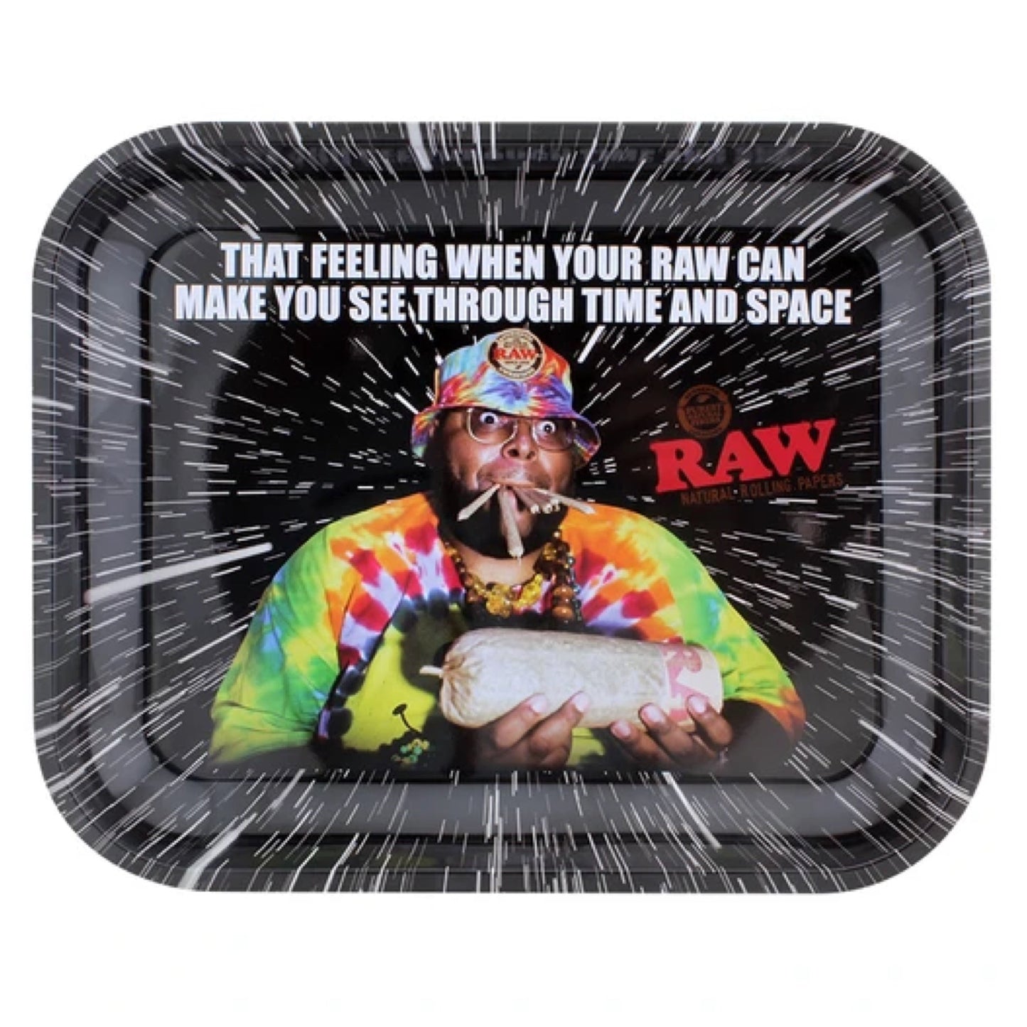 Raw® Oops Large Metal Rolling Tray (14” x 11”) by RAW Rolling Papers | Mission Dispensary