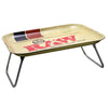 Raw® XXL Metal Dinner/Rolling Tray w. Foldable Legs (20” x 15”) by RAW Rolling Papers | Mission Dispensary