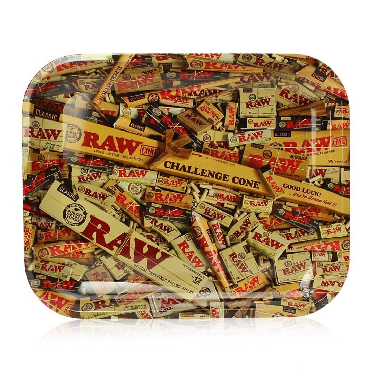 Raw® Mixed Rolling Papers Large Metal Rolling Tray (14 x 11) by RAW Rolling Papers | Mission Dispensary
