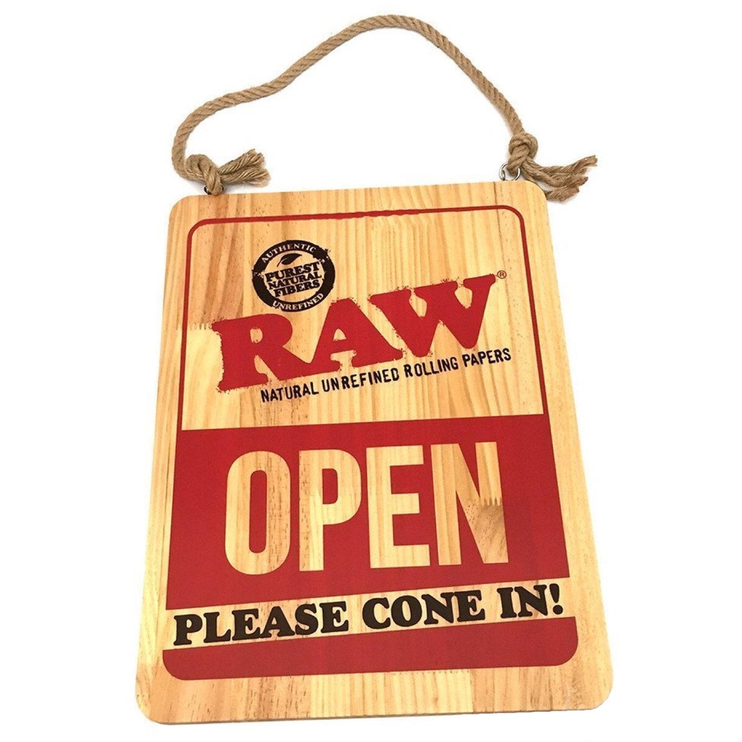 Raw® Rolling Papers Open/Closed Wooden Sign by RAW Rolling Papers | Mission Dispensary