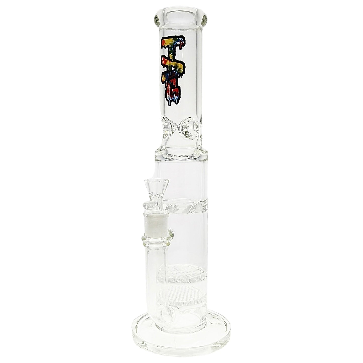 TAG 16” Double Honeycomb Perc Straight Tube Bong by Thick Ass Glass | Mission Dispensary