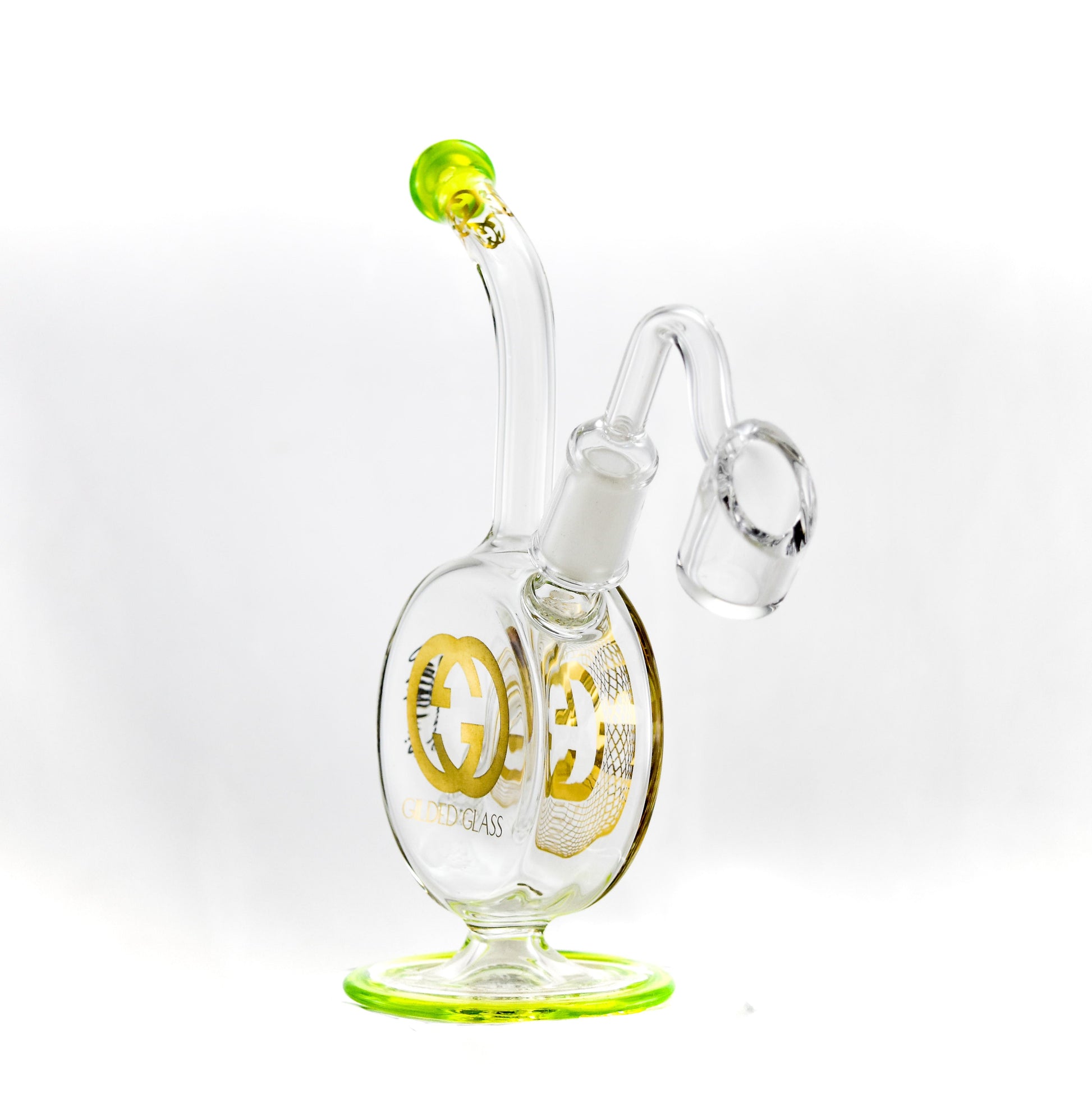 Gilded Glass 24k Bubbler Disc Dab Rig by Gilded Glass | Mission Dispensary